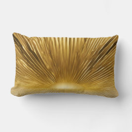 Cojín Lumbar Líneas abstractas de oro metálico patrones arte de