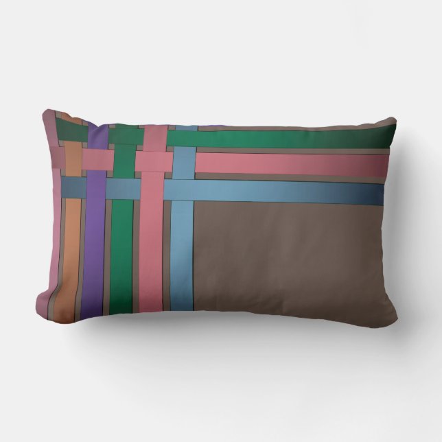 Cojín Lumbar Líneas abstractas sin soldadura rayadas cintas sat (Anverso)