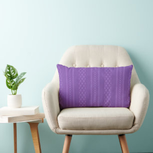 Cojín Lumbar Líneas de rayas moradas elegantemente a mediados d