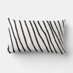 Cojín Lumbar líneas modernas y divertidas de color gris y blanc