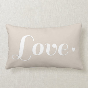 Cojín Lumbar Linen Beige Love Heart