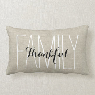 Cojín Lumbar Linen Look Agradecido Familia Personalizada Keepsa