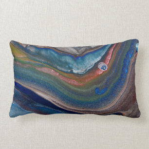 Cojín Lumbar Líquido Metálico Fluido de Remolinos Azules Vibran