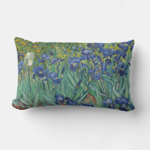 Cojín Lumbar Lirios, Pintura al óleo floral, Vincent Van Gogh