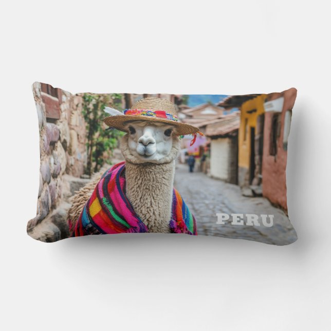 Cojín Lumbar Llama peruana (Anverso)