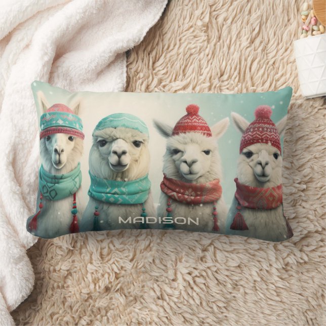 Cojín Lumbar Llamas de invierno de nombre personalizado (Manta)
