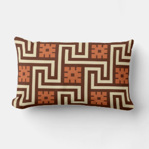 Cojín Lumbar Llave griega, Brown, beige y moho de Deco