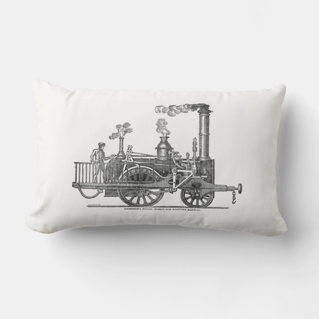 Cojín Lumbar Locomotora de vapor temprano (Anverso)