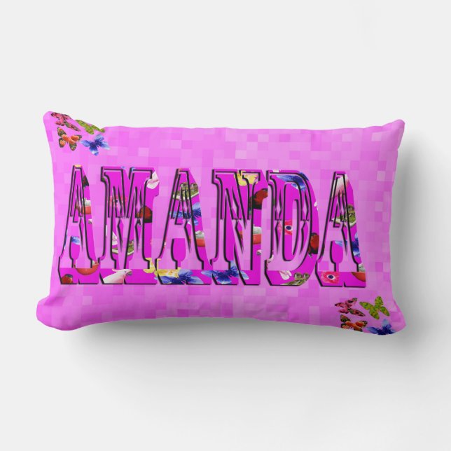 Cojín Lumbar Logo de Amanda Name, (Anverso)