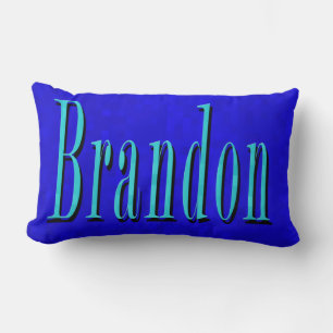 Cojín Lumbar Logotipo azul de Brandon, en mosaico azul
