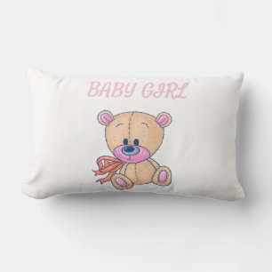 Cojín Lumbar Lomo lumbar del oso rosa claro