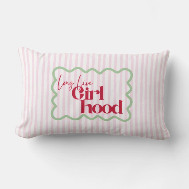 Cojín Lumbar Long Live Girlhood Play room Nursery Girly Pop  (Anverso)