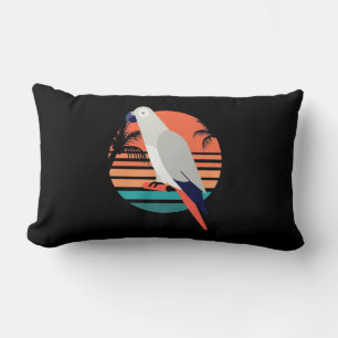 Cojín Lumbar Loro Gris Africano Retro Vintage