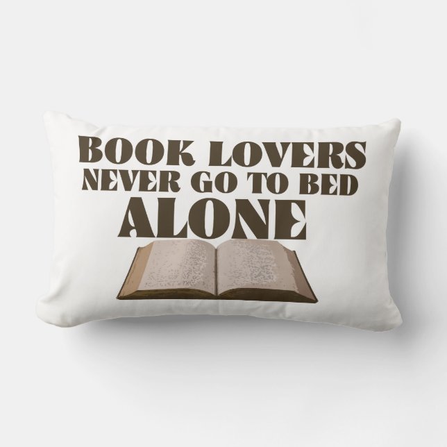Cojín Lumbar Los amantes del libro nunca se van a la cama solos (Anverso)