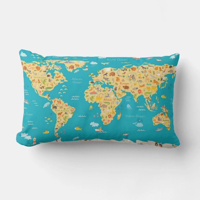 Cojín Lumbar Los animales del mundo (Anverso)