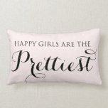 Cojín Lumbar Los Chicas Felices Son El Pillow De Cita Más Bonit<br><div class="desc">almohada divertida y caprichosa con un guión de caligrafía.</div>