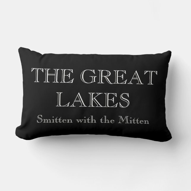 Cojín Lumbar Los Grandes Lagos -encajonados con el Mitten (Anverso)