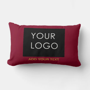 Cojín Lumbar Los negocios del Personalizable rojo de Borgoña añ