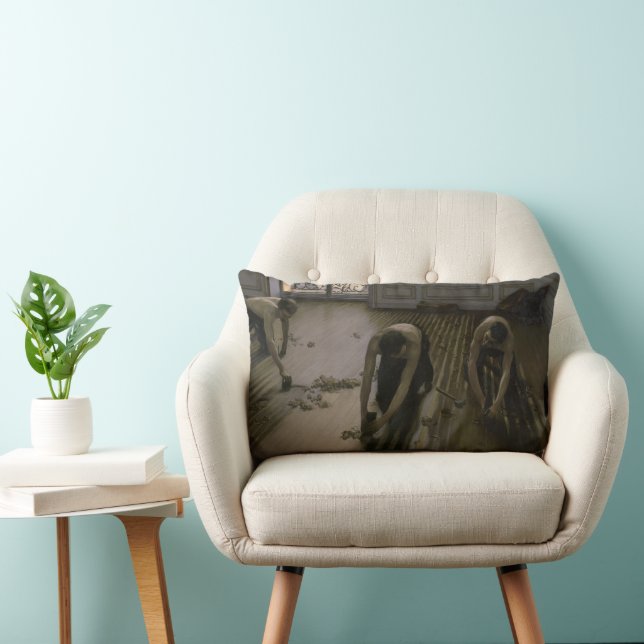 Cojín Lumbar Los rascacielos del suelo por Gustave Caillebotte (Silla)