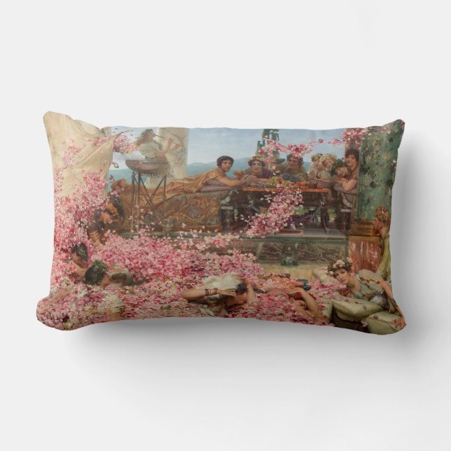 Cojín Lumbar Los Rosas de Heliogabalus (antiguo lujo romano) (Anverso)