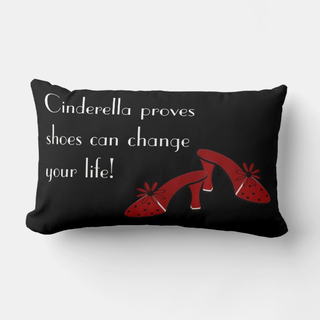 Cojín Lumbar Los zapatos pueden cambiar su vida (Anverso)