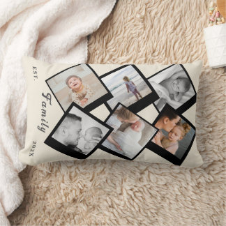 Cojín Lumbar Love Always – Custom Family Photo Collage Pillow