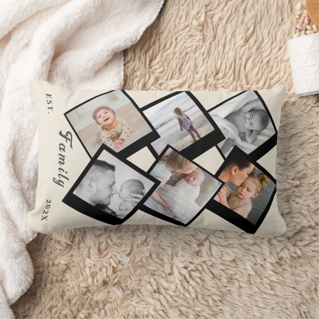 Cojín Lumbar Love Always – Custom Family Photo Collage Pillow (Manta)