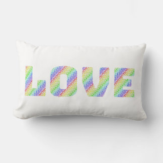 Cojín Lumbar LOVE & HEAL: Dual-Sided Rainbow Affirmation Throw 