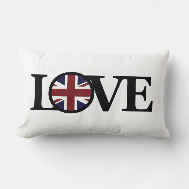 Cojín Lumbar LOVE Union Jack (Anverso)