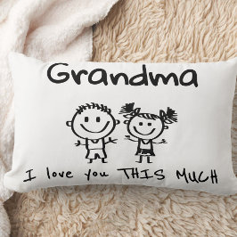 Cojín Lumbar Love You Grandma Kids Art Personalized Gift