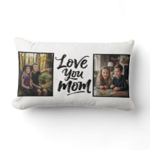 Love You Mom Two Photo Brush Script Keepsake 