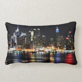 Cojín Lumbar Luces hermosas de la noche de Nueva York que