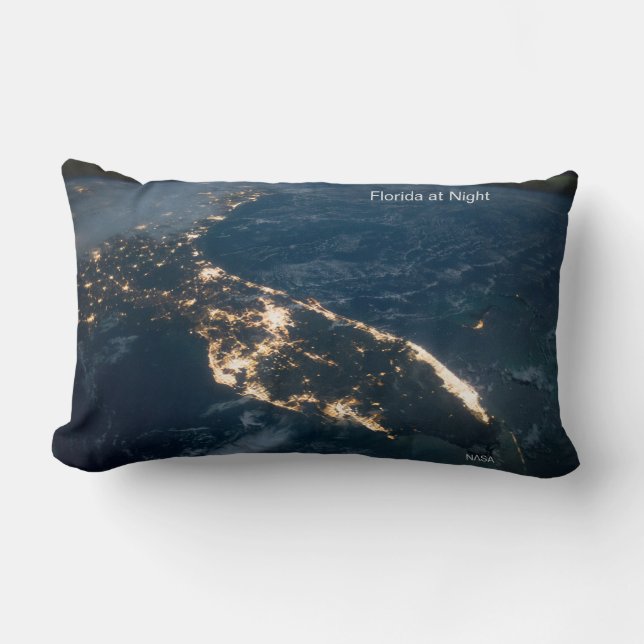 Cojín Lumbar Luces luminosas de Florida en blanco brillante en  (Anverso)