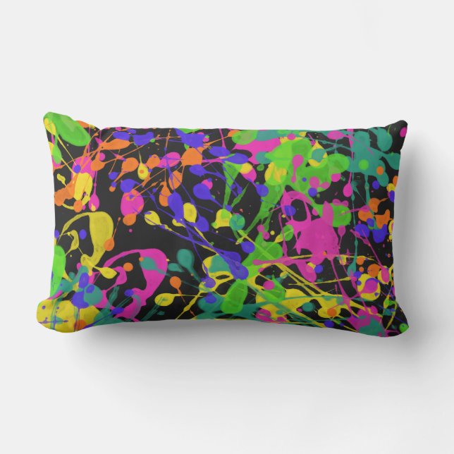 Cojín Lumbar Luces nocturnas Paint Splatter (Anverso)