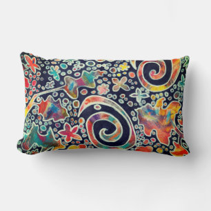 Cojín Lumbar Luces Nocturnas Reflejo Original Resumen Material 