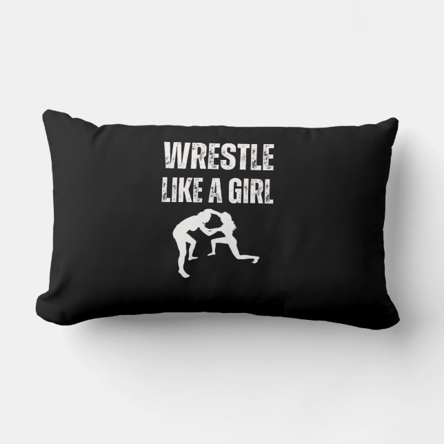 Cojín Lumbar Lucha Como Una Chica, Lucha Como Una Chica (Anverso)
