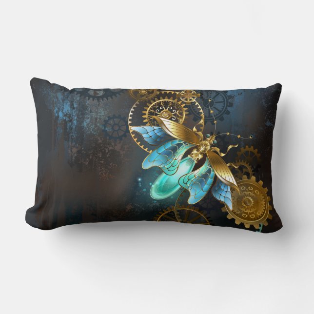 Cojín Lumbar Luciérnaga de Steampunk (Anverso)
