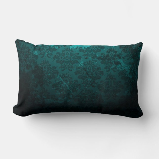 Cojín Lumbar Lujo Damask Dark Green (Anverso)