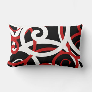 Cojín Lumbar Lumbar blanco y negro diseñador abstracto moderno 