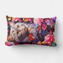 Cojín Lumbar Lumbar vertical con tema de gato para el amante de