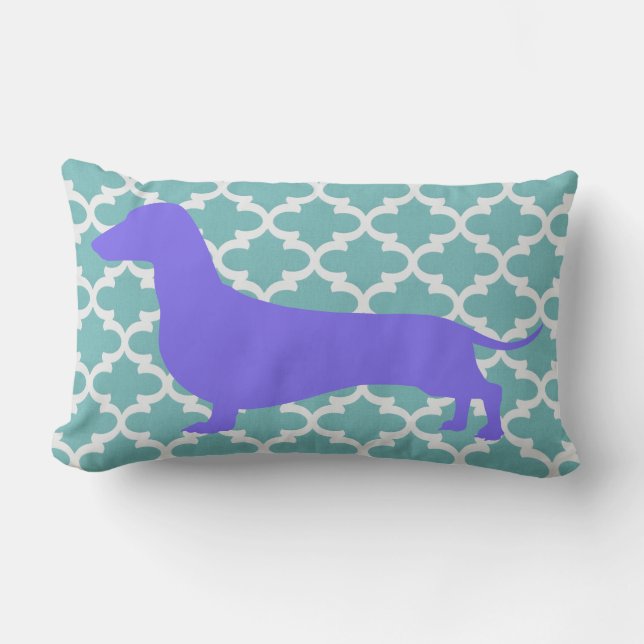 Cojín Lumbar Lumber Cushion - Silueta púrpura Dachshund (Anverso)