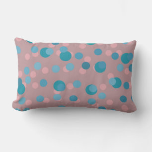 Cojín Lumbar lunares azules, turquesa, malva y rosa