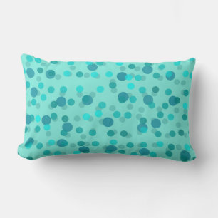 Cojín Lumbar Lunares de aqua, turquesa y espuma de mar