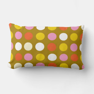 Cojín Lumbar Lunares de colores brillantes. Amarillo, rosa, bla