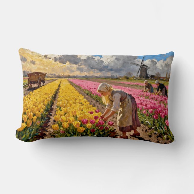 Cojín Lumbar “Lysbeth in the Amber Light” - A Dutch Landscape (Anverso)