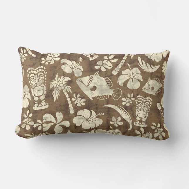Cojín Lumbar Macapuu Beach Hawaiian Batik Lumbar Pillows (Anverso)
