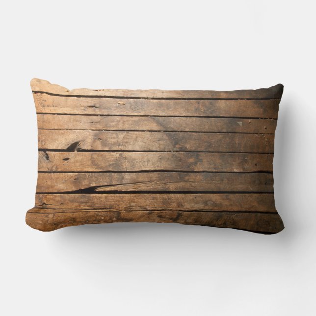 Cojín Lumbar Madera de granero rústico (Anverso)