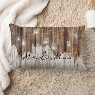 Cojín Lumbar Madera Rústica Marrón con personalizable de Luces