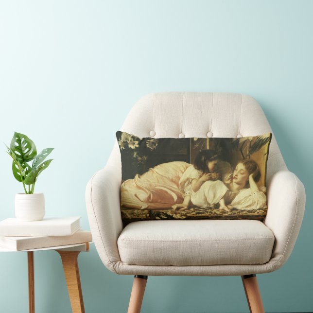 Cojín Lumbar Madre e hijo (alias cerezas) por Lord Leighton (Silla)