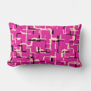 Cojín Lumbar Magenta Púrpura Rosa Amarillo Negro Patrón Moderno